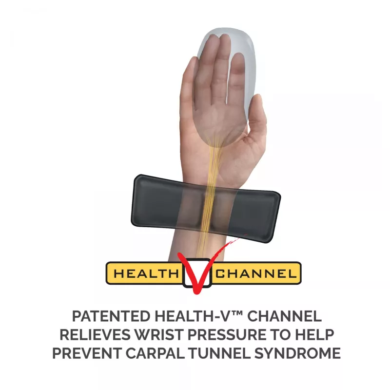 Fellowes pele Mat Wrist Support - Health-V peļu paliktnis ar antibakteriālu aizsardzību - ergonomisks peļu paliktnis datoram, klēpjdatoram, mājas biroja lietošanai - melns