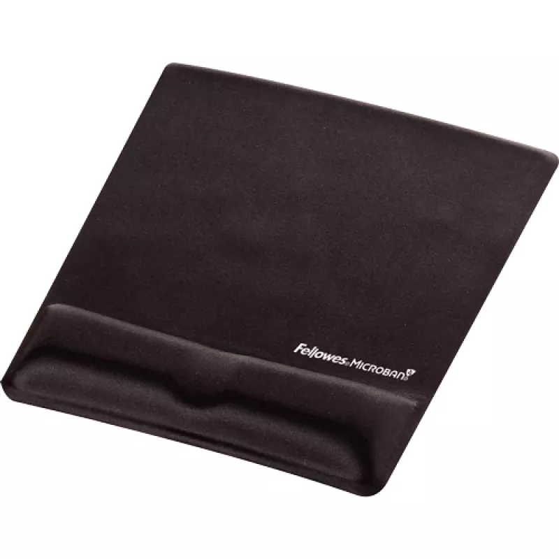 Fellowes pele Mat Wrist Support - Health-V peļu paliktnis ar antibakteriālu aizsardzību - ergonomisks peļu paliktnis datoram, klēpjdatoram, mājas biroja lietošanai - melns