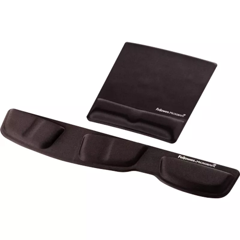Fellowes pele Mat Wrist Support - Health-V peļu paliktnis ar antibakteriālu aizsardzību - ergonomisks peļu paliktnis datoram, klēpjdatoram, mājas biroja lietošanai - melns