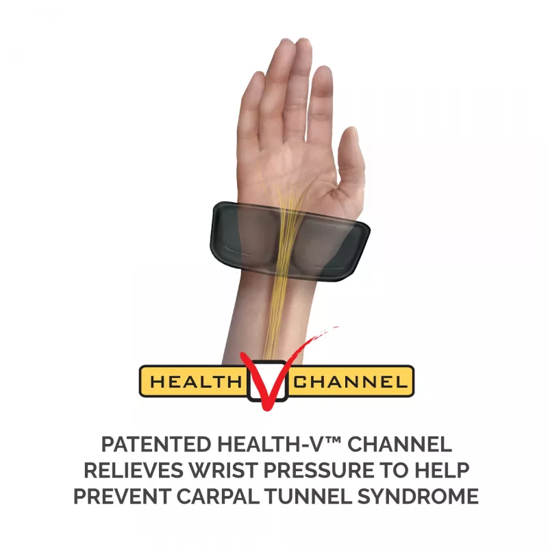 Fellowes tastatūra Wrist Rest - Health-V plaukstas balsts ar antibakteriālu aizsardzību - ergonomisks plaukstas balsts datoriem, klēpjdatoriem, mājas biroja lietošanai - melna