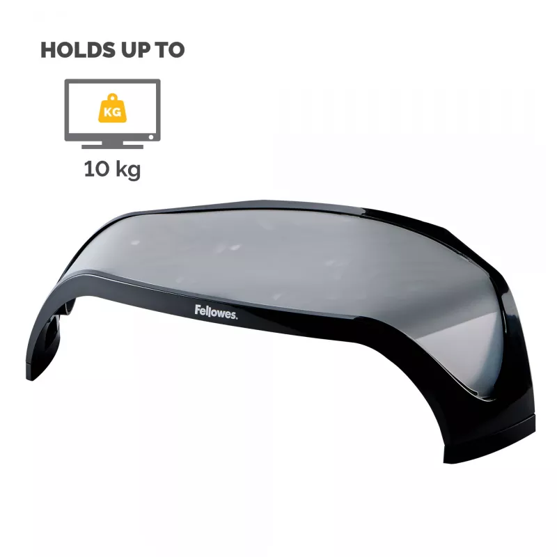 Fellowes datora monitora statīvs ar 3 augstuma regulējumiem - Smart Suites monitora pacēlājs - ergonomisks regulējams monitora statīvs datoriem - maksimālais svars 10 kg/maks. izmērs 21 colla - melns