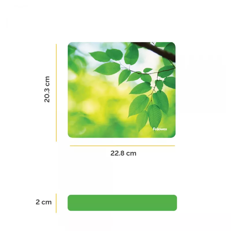 Fellowes Earth Series pelu paliktnis Leaves, zaļš, attēls, plastmasa, gumija, neslīdoša pamatne