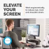 Fellowes datora monitoru statīvs ar 3 augstuma regulējumiem - Smart Suites Monitor Riser Plus ar glabāšanas nodalījumu - Ergonomisks regulējams monitoru statīvs datoriem - Maks. svars 10KG/Maks. izmērs 21 collas - Melns