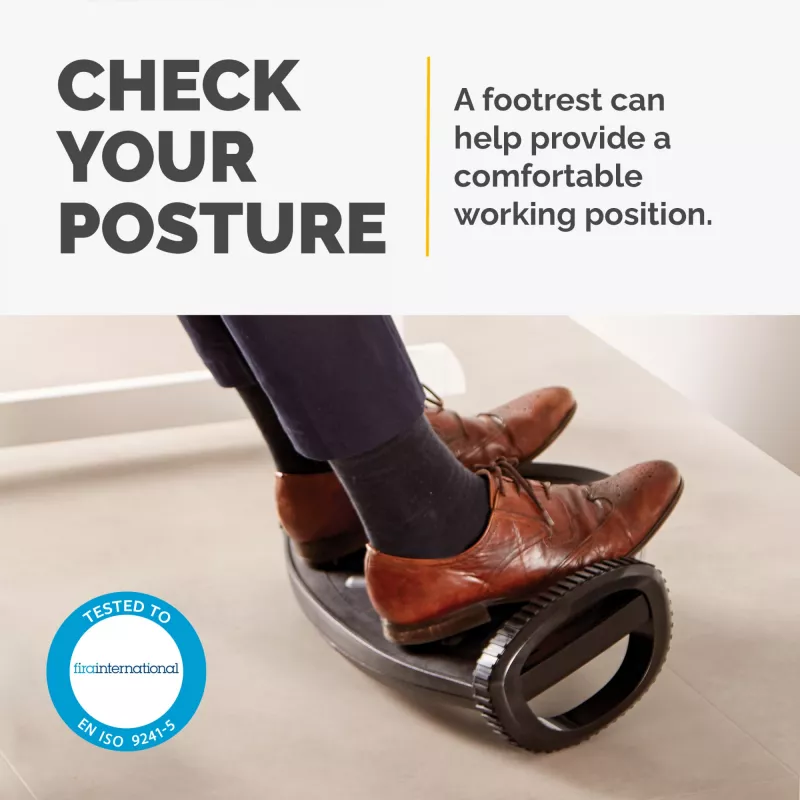 Fellowes Foot Rest Under Desk - Smart Suites Foot Support Ergonomic Foot Rest - Foot Rest Stool for Office & Home - Melns