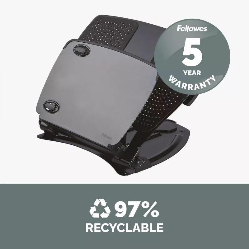 Fellowes Professional Series klēpjdatora darbstacija, melna, metāls, 85–245 mm, 400 mm, 58 mm, 341 mm