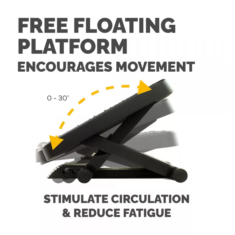 Fellowes kāju balsts zem galda - Professional Series Ultimate Foot Support ergonomisks kāju balsts ar 3 augstuma regulējumiem un masāžas virsmu - kāju balsts birojam un mājām - melns