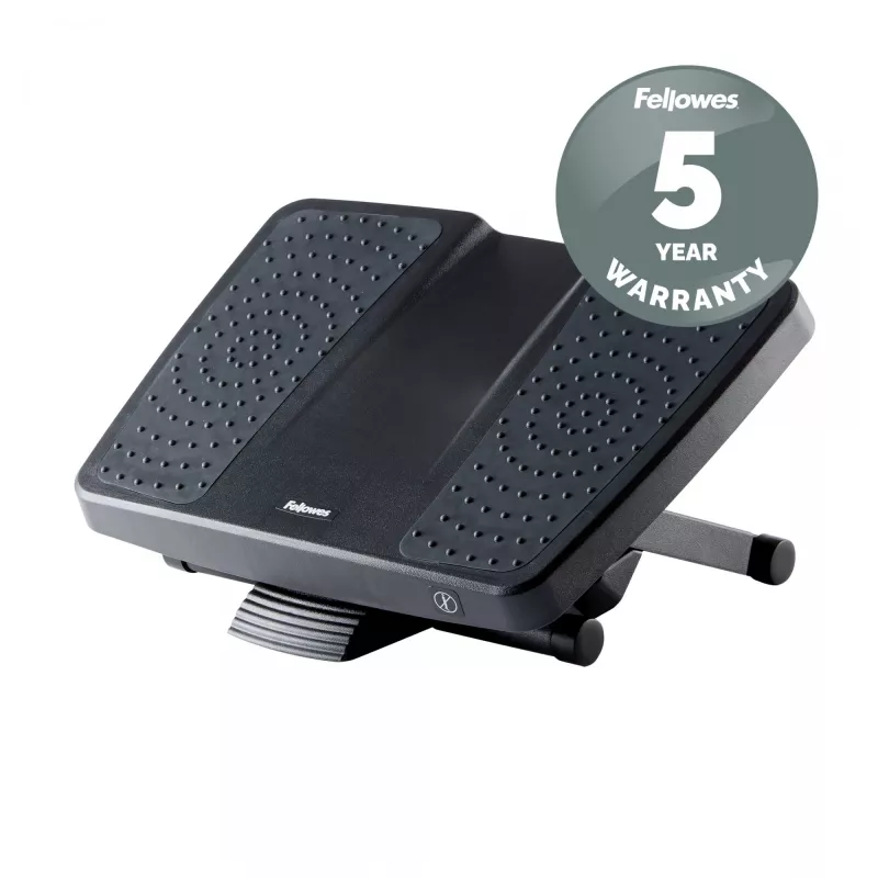 Fellowes kāju balsts zem galda - Professional Series Ultimate Foot Support ergonomisks kāju balsts ar 3 augstuma regulējumiem un masāžas virsmu - kāju balsts birojam un mājām - melns
