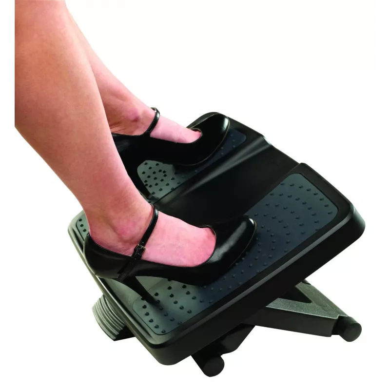 Fellowes kāju balsts zem galda - Professional Series Ultimate Foot Support ergonomisks kāju balsts ar 3 augstuma regulējumiem un masāžas virsmu - kāju balsts birojam un mājām - melns