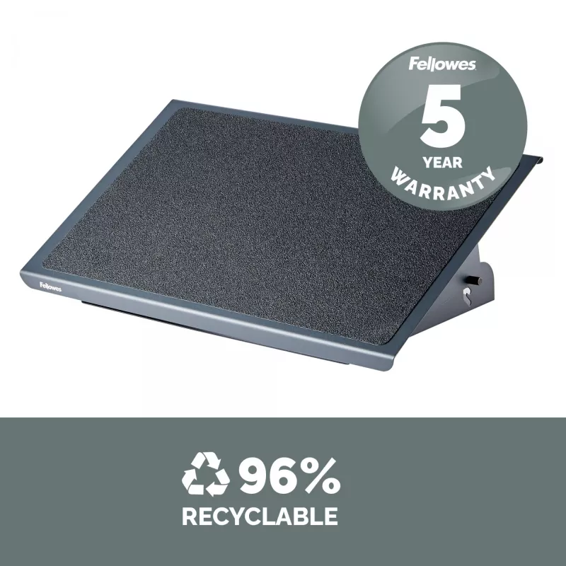 Fellowes kāju balsts zem rakstāmgalda — Professional Series kāju balsts, ergonomisks ar 3 regulējamiem augstumiem un neslīdošu platformas virsmu — birojam un mājām, melns