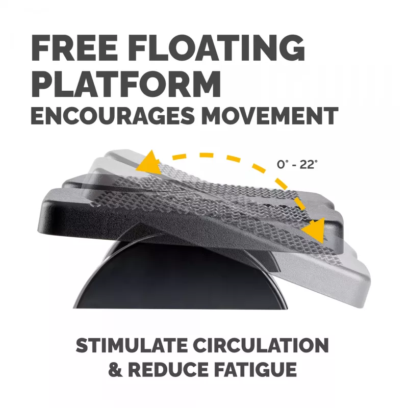 Fellowes Foot Rest Under Desk - Refresh Foot Support Ergonomic Foot Rest with 2 Height Adjustments & Massage Surface - Foot Rest Stool for Office & Home - Melns