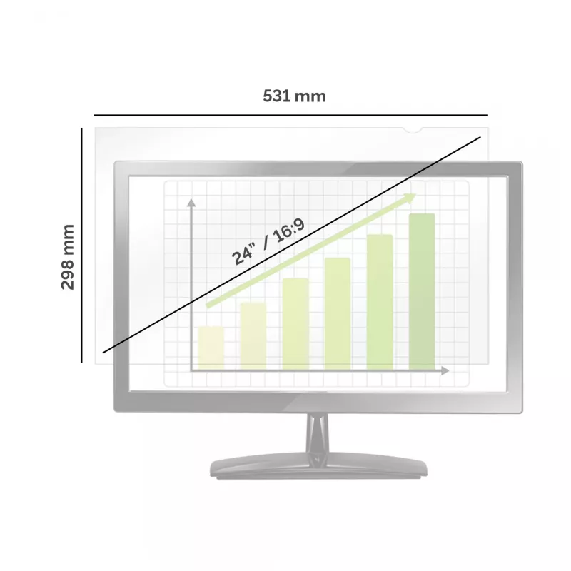 Fellowes PrivaScreen 61 cm (24 collas) Monitora bezrāmja displeja privātuma filtrs
