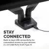 Fellowes Platinum Series divu monitoru svira – monitora stiprinājums diviem 8 kg smagiem 40 collu ekrāniem – regulējams divu monitoru galda stiprinājums – slīpums 45°, pagriešana 180°, grozīšana 360°, rotācija 360°, VESA 75 x 75/100 x 100 – melns