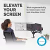 Fellowes Platinum Series trīskāršs monitora statīvs - Monitora stiprinājums trim 7 kg 27 collu ekrāniem - Regulējams trīskāršs monitora galda stiprinājums - Slīpums 45°, pagriešana 180°, grozīšana 360°, VESA 75 x 75/100 x 100 - Melns