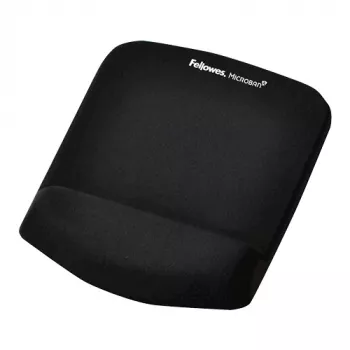 Fellowes pele Mat Wrist Support - PlushTouch pele Pad with Non Slip Rubber Base & Antibacterial Protection - Ergonomic pele Mat for Computer, Laptop, Home Office Use - Melns