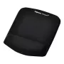 Fellowes pele Mat Wrist Support - PlushTouch pele Pad with Non Slip Rubber Base & Antibacterial Protection - Ergonomic pele Mat for Computer, Laptop, Home Office Use - Melns