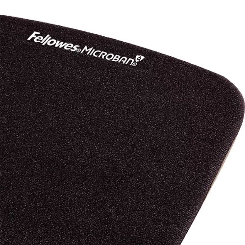 Fellowes pele Mat Wrist Support - PlushTouch pele Pad with Non Slip Rubber Base & Antibacterial Protection - Ergonomic pele Mat for Computer, Laptop, Home Office Use - Melns