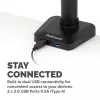 Fellowes Platinum sērijas dubultais kraušanas monitora kronšteins - monitora stiprinājums diviem 8 kg 27 collu ekrāniem - regulējams dubultā monitora galda stiprinājums - slīpums 45°, pagriešana 180°, grozāma 360°, VESA 75 x 75/100 x 100 - melns