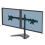 Fellowes Seasa dubultā monitora svira – brīvi stāvošs monitora stiprinājums 8 kg 27 collu ekrāniem – ergonomiska regulējama monitora svira – slīpums 45°, pagriešana 120°, rotācija 360°, VESA 75 x 75 / 100 x 100 – melns