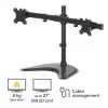 Fellowes Seasa dubultā monitora svira – brīvi stāvošs monitora stiprinājums 8 kg 27 collu ekrāniem – ergonomiska regulējama monitora svira – slīpums 45°, pagriešana 120°, rotācija 360°, VESA 75 x 75 / 100 x 100 – melns