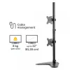 Fellowes Seasa Dual Stacking Monitor Arm - Brīvi stāvošs monitora statīvs līdz 8 kg un 32 collu ekrāniem - Ergonomisks regulējams monitora kronšteins - Slīpums 45°, panoramēšana 120°, rotācija 360°, VESA 75 x 75/100 x 100 - Melns