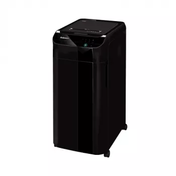 Fellowes Paper Shredder 350 Sheet Auto Feed Cross Cut Shredder AutoMax 350C Shredder ar 68 Litre Bin High Security P4