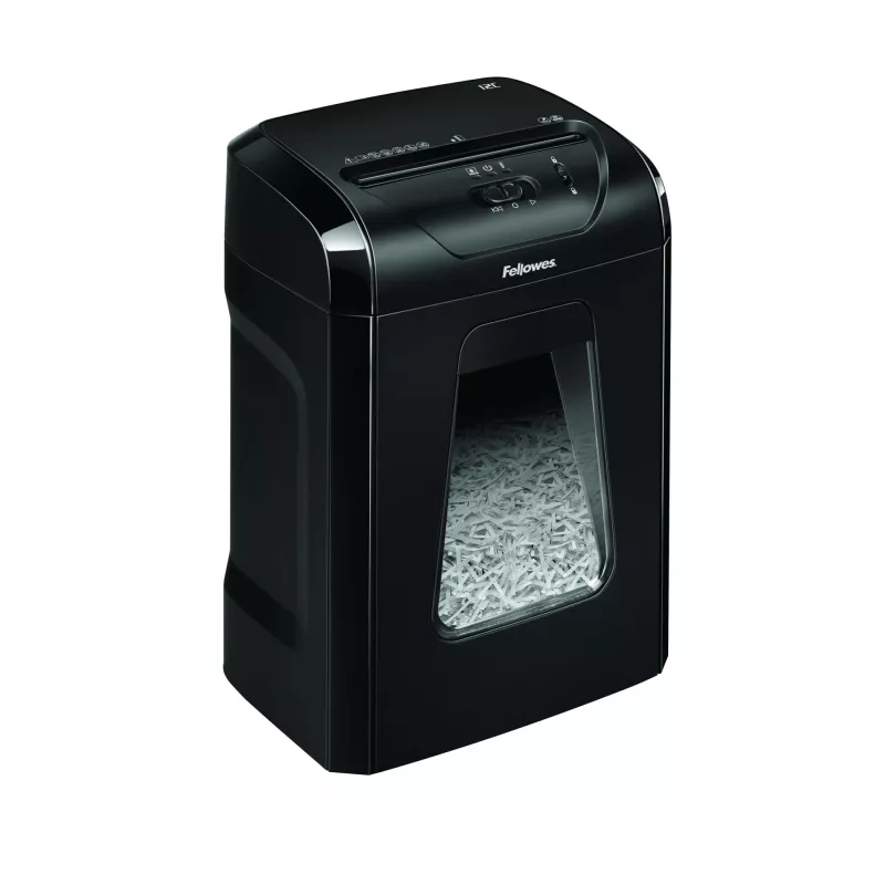 Papīra smalcinātājs Fellowes Powershred 12C, šķērsgriezuma smalcināšana, 22,5 cm, melns