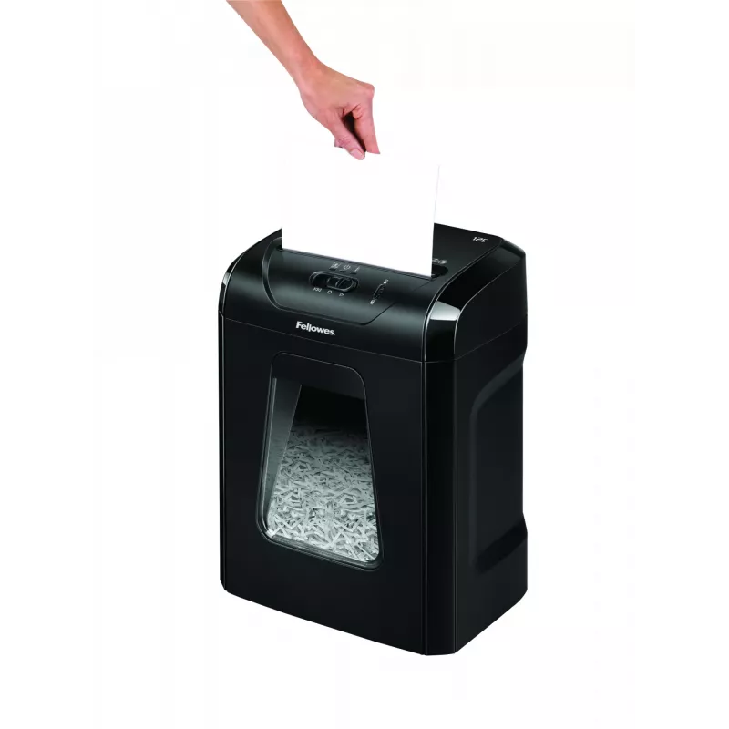 Papīra smalcinātājs Fellowes Powershred 12C, šķērsgriezuma smalcināšana, 22,5 cm, melns
