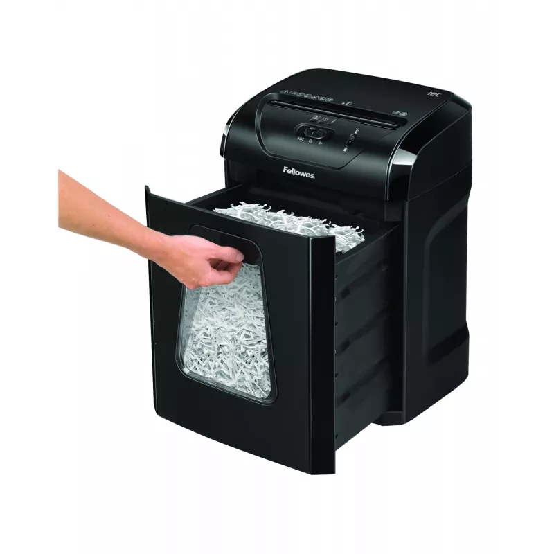 Papīra smalcinātājs Fellowes Powershred 12C, šķērsgriezuma smalcināšana, 22,5 cm, melns