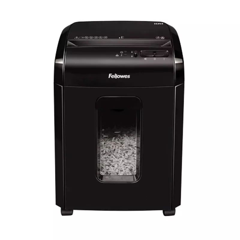 Papīra smalcinātājs Fellowes Powershred 10M, mikrošķiedru smalcināšana, melns