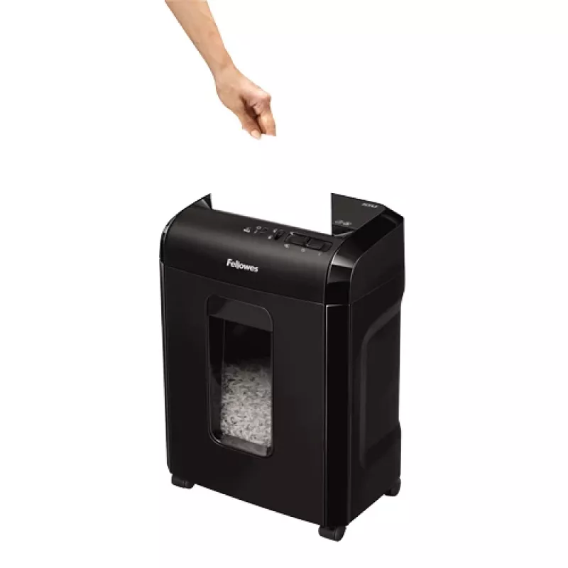 Papīra smalcinātājs Fellowes Powershred 10M, mikrošķiedru smalcināšana, melns