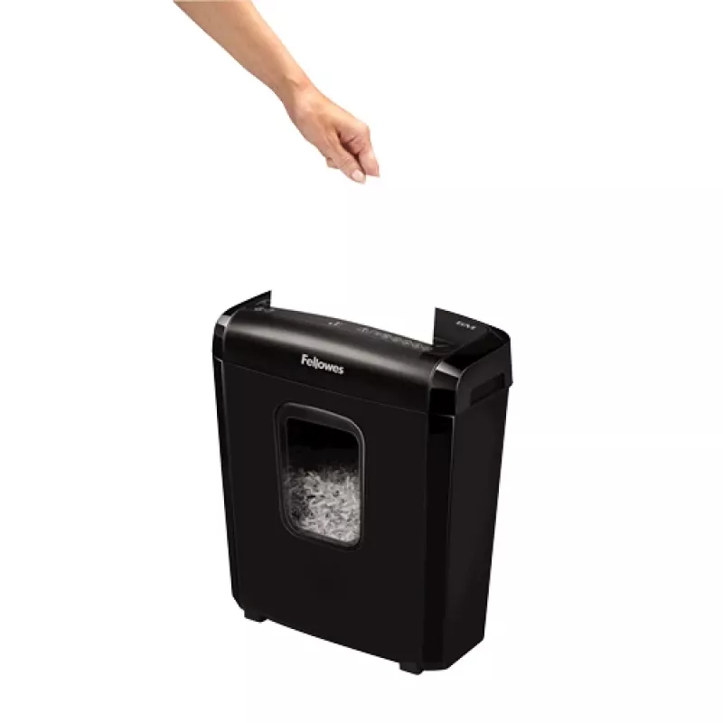 Fellowes Powershred 6M papīra smalcinātājs, mikrošķēlumu smalcināšana, melns