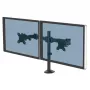 Fellowes Reflex divu monitoru rokas statīvs - Divu monitoru stiprinājums ekrāniem līdz 8 kg un 27 collām - Regulējams monitoru galda statīvs - Slīpums 45°, Pagriešana 180°, Rotācija 360°, VESA 75 x 75/100 x 100 - Melns
