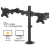Fellowes Reflex divu monitoru rokas statīvs - Divu monitoru stiprinājums ekrāniem līdz 8 kg un 27 collām - Regulējams monitoru galda statīvs - Slīpums 45°, Pagriešana 180°, Rotācija 360°, VESA 75 x 75/100 x 100 - Melns