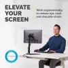 Fellowes Seasa viena monitora svira – brīvi stāvošs monitora statīvs 8 kg monitoriem ar 32 collu ekrāniem – ergonomiski regulējama monitora svira – slīpums 45°, pagriešana 120°, rotācija 360°, VESA 75 x 75/100 x 100 – melna