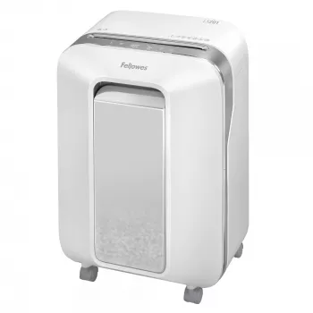 Fellowes Powershred LX201 Micro-Cut smalcinātājs balts, Micro-cut smalcināšana, 23 cm, 2 x 12 mm, 22 L, pieskāriena, 4 riteņi