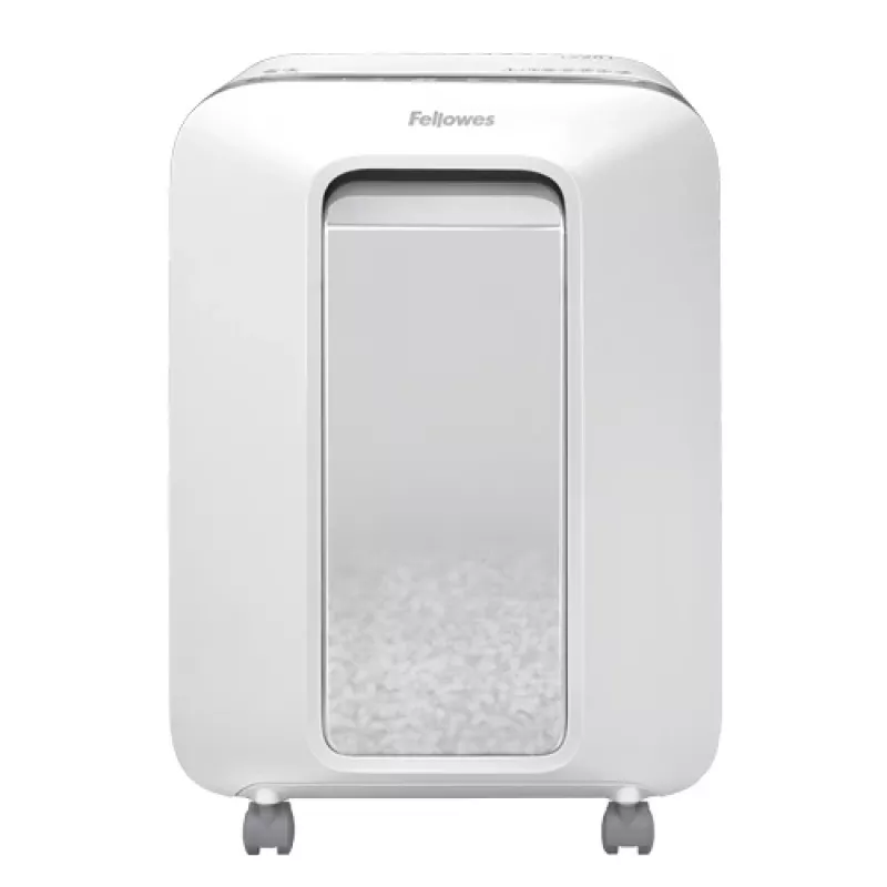 Fellowes Powershred LX201 Micro-Cut smalcinātājs balts, Micro-cut smalcināšana, 23 cm, 2 x 12 mm, 22 L, pieskāriena, 4 riteņi