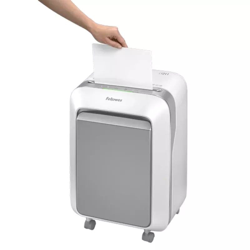 Fellowes LX Series Powershred LX21 papīra smalcinātājs Mikroizgriezuma smalcināšana Pelēks, Balts