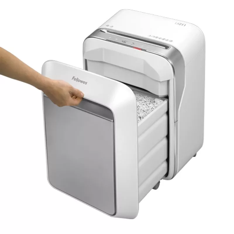 Fellowes LX Series Powershred LX21 papīra smalcinātājs Mikroizgriezuma smalcināšana Pelēks, Balts