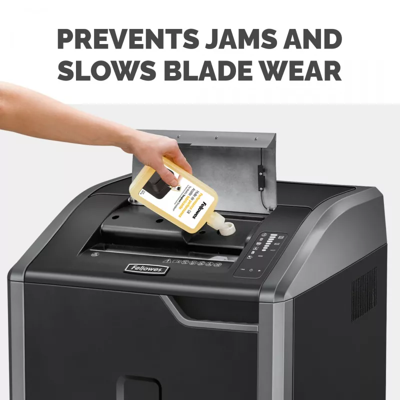 Fellowes Powershred pudelēs pildīta smērviela (355 ml), smēreļļa, 0,355 L, dzeltena, 90 mm, 35 mm, 20 mm