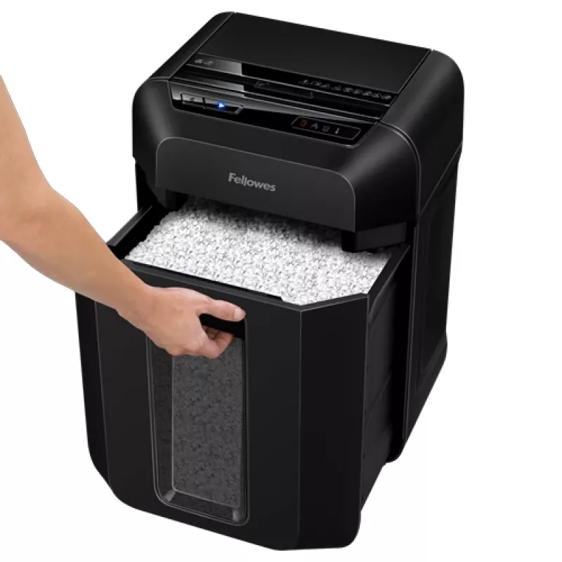 Fellowes AutoMax 90M papīra smalcinātājs ar mikro-griezumu, melns