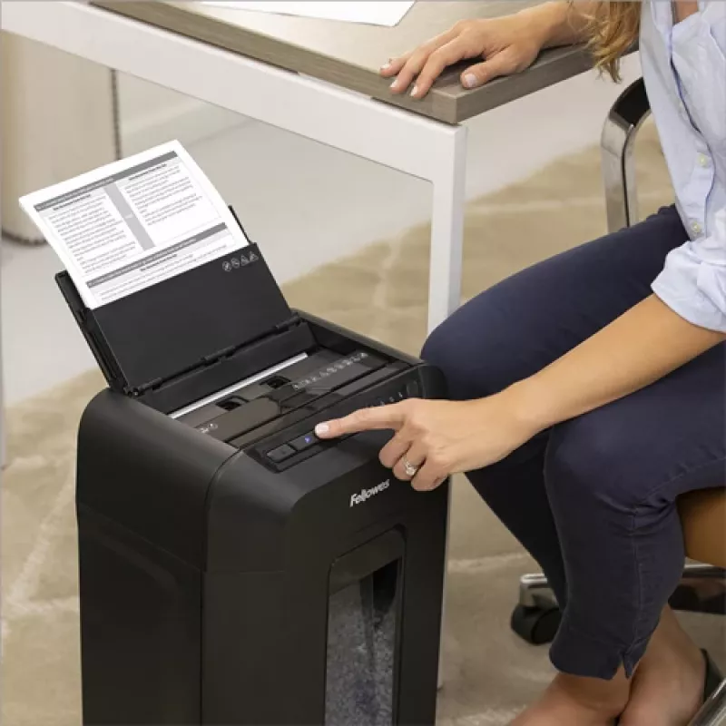 Fellowes AutoMax 90M papīra smalcinātājs ar mikro-griezumu, melns