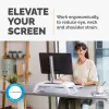 Fellowes datora monitora statīvs ar 3 augstuma regulējumiem - Hana LT monitora paaugstinājums - ergonomisks regulējams monitora statīvs datoriem - maksimālais svars 22,6 kg - balts