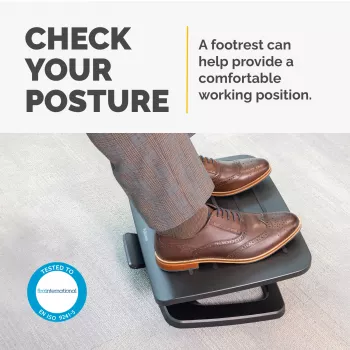 Fellowes Foot Rest Under Desk - Hana LT pēdu balsts ergonomisks pēdu balsts - pēdu balsta ķeblītis biroja un mājas lietošanai - melns