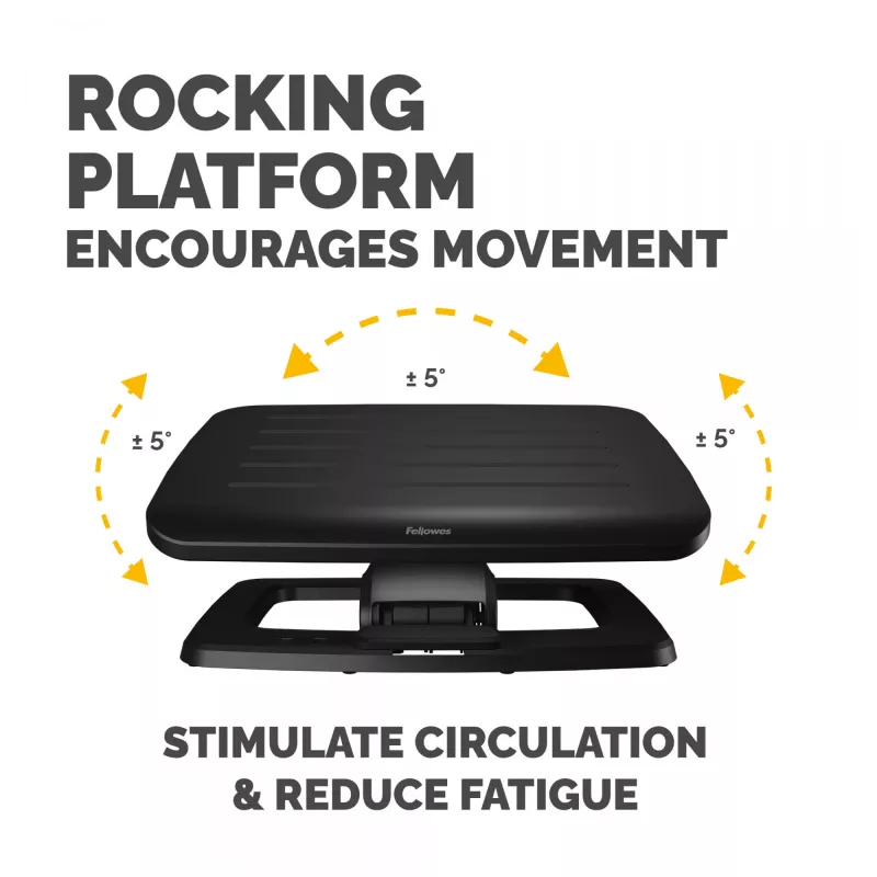 Fellowes Foot Rest Under Desk - Hana LT pēdu balsts ergonomisks pēdu balsts - pēdu balsta ķeblītis biroja un mājas lietošanai - melns