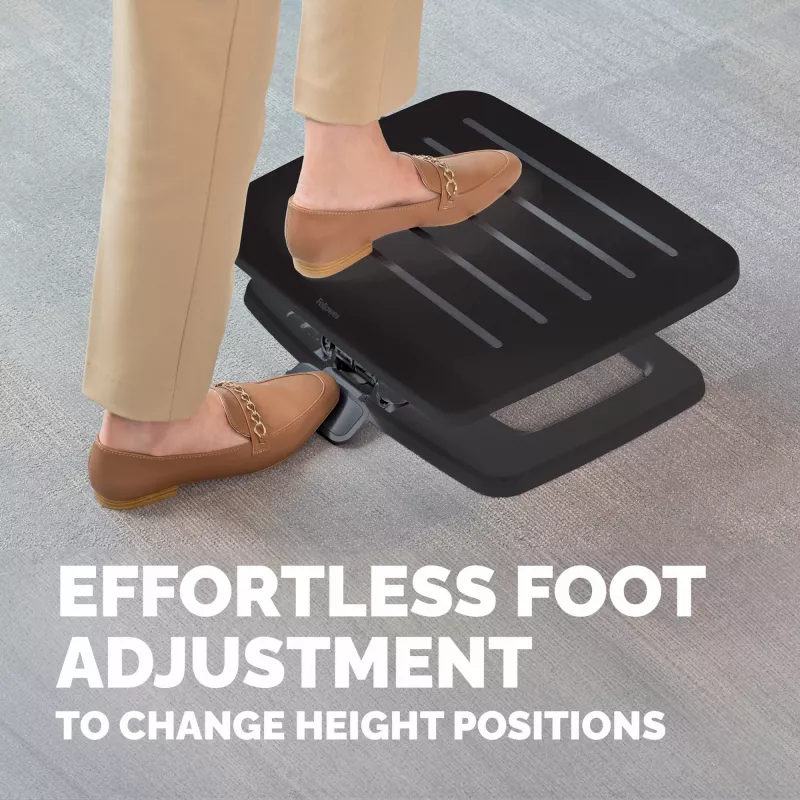 Fellowes Foot Rest Under Desk - Hana LT pēdu balsts ergonomisks pēdu balsts - pēdu balsta ķeblītis biroja un mājas lietošanai - melns