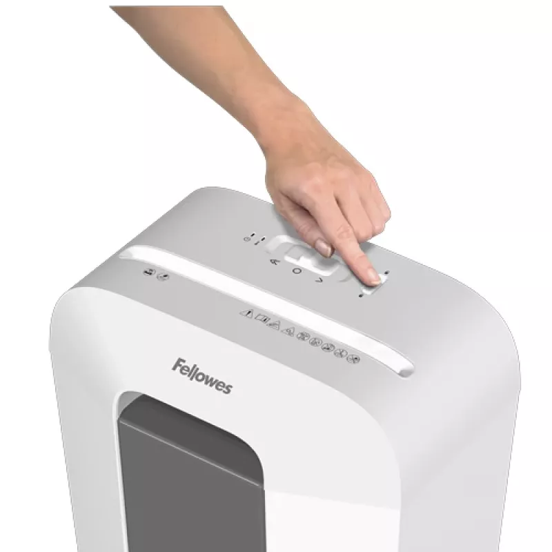 Fellowes LX Series Powershred LX50 (balts) šķērsgriezuma smalcinātājs - patentēta drošības slēdzene