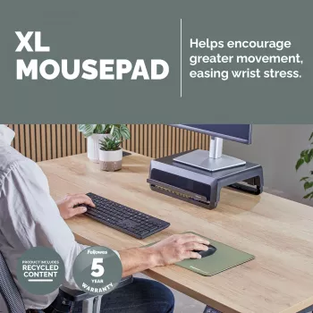 Fellowes Breyta (New) XL peles paliktnis Sage, Sage, Vienkrāsains, Neslīdoša pamatne