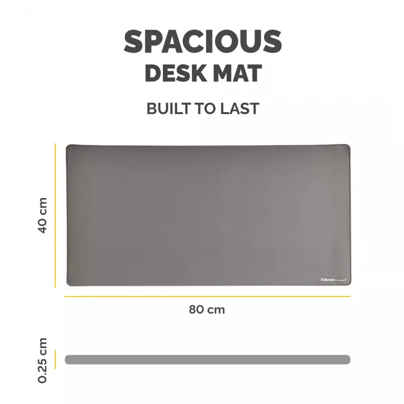 Fellowes Computer Desk Mat ar neslīdošu pamatni Breyta Desk Mat ar antibakteriālu aizsardzību pelēks