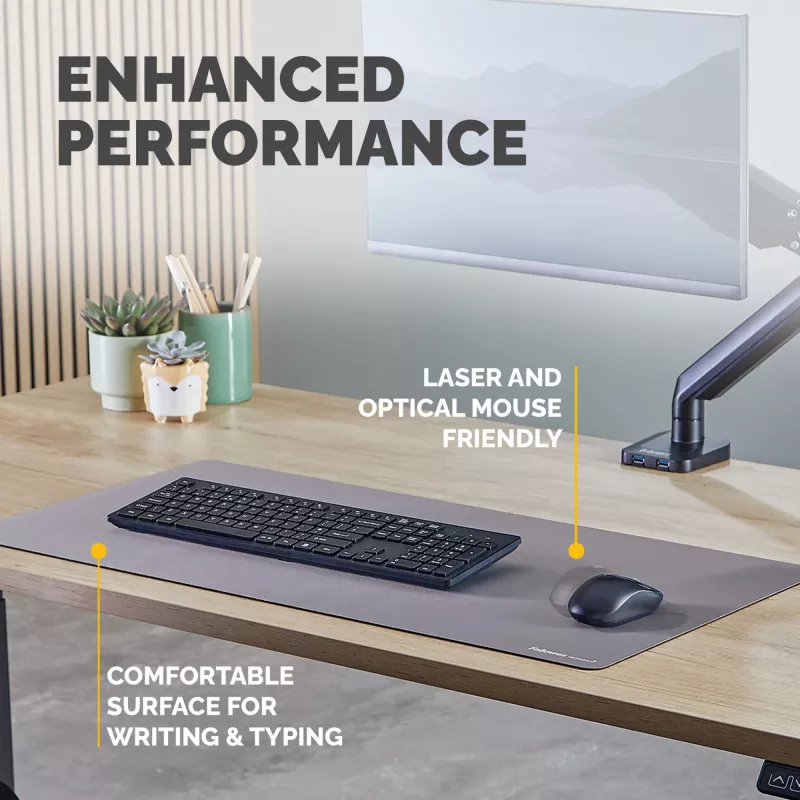 Fellowes Computer Desk Mat ar neslīdošu pamatni Breyta Desk Mat ar antibakteriālu aizsardzību pelēks