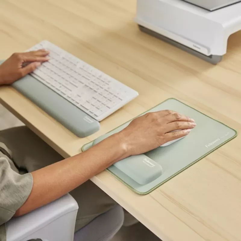 Fellowes Wrist Rest Breyta Palm Rest ar antibakteriālu aizsardzību ergonomisks plaukstas balsts salvijas krāsā